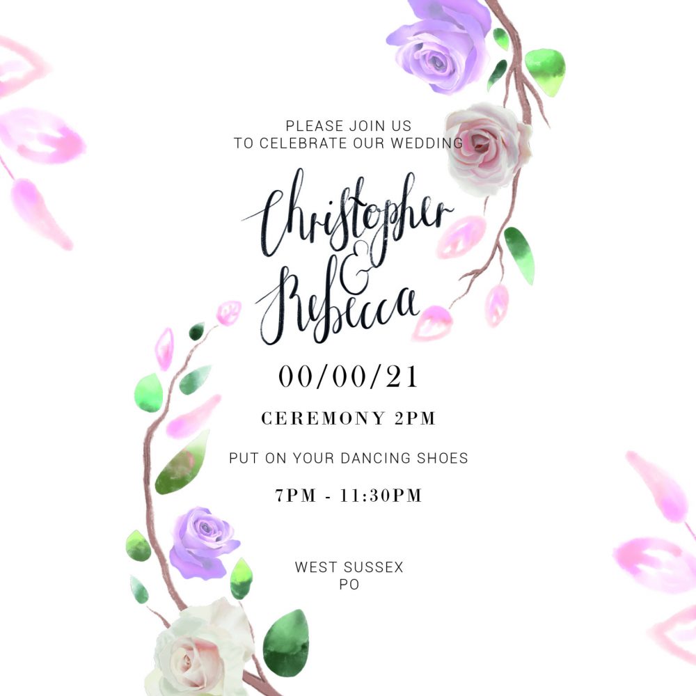 Gatefold Style Floral Wedding Invites